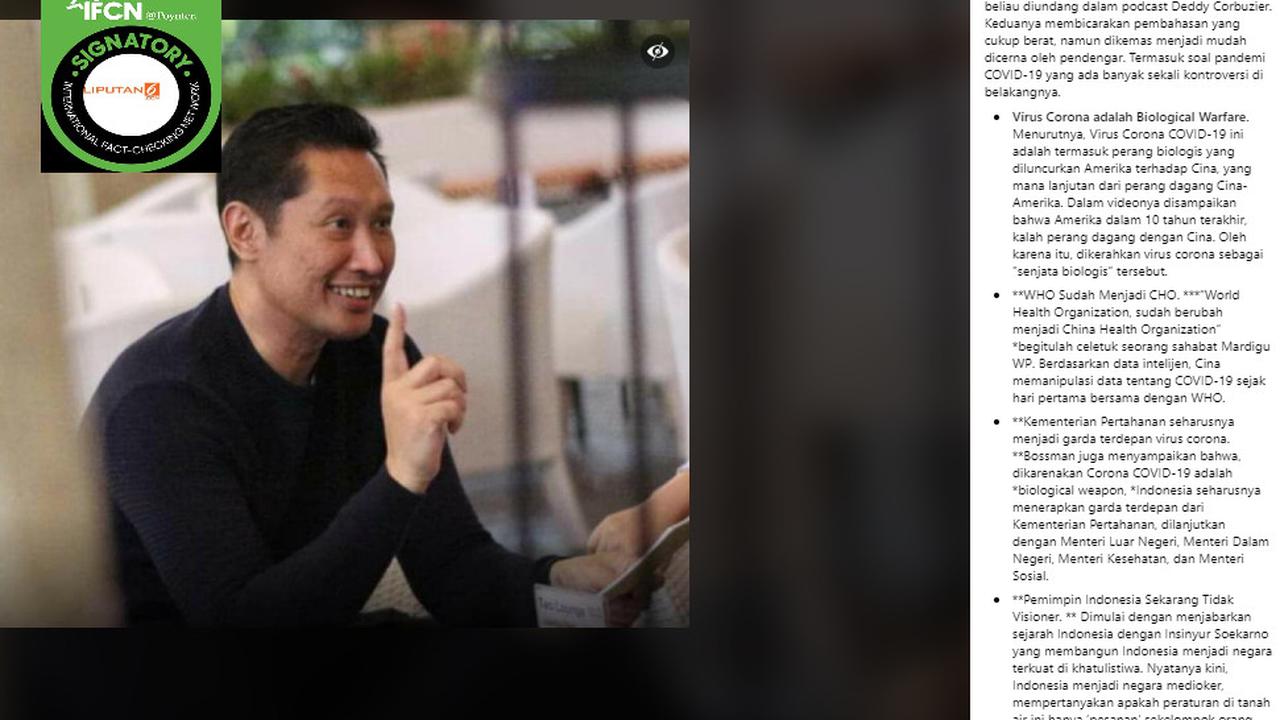 Covid-19 Senjata Biologis yang Diluncurkan AS ke China? Simak Faktanya