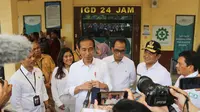 Jokowi mengunjungi RSUD Kumpulan Pane di Kota Tebing Tinggi, Sumut, Rabu (7/2/2024).