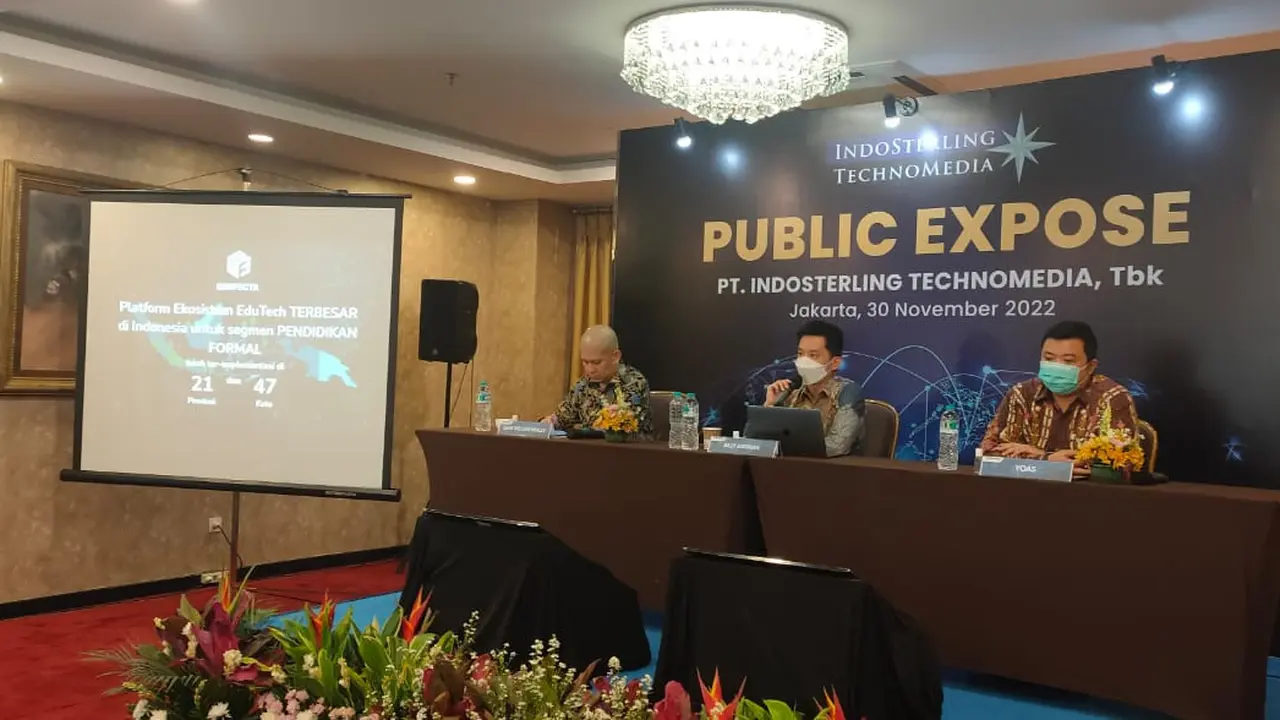 Acara Public Expose PT IndoSterling Technomedia Tbk (TECH) yang digelar di Jakarta, Rabu (30/11/2022).