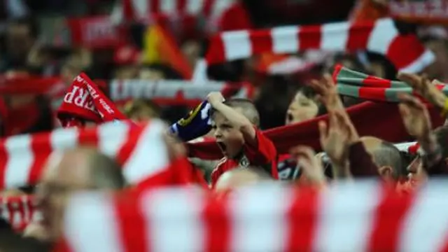 Ilustrasi: Fans Liverpool di Wembley. (c) AFP