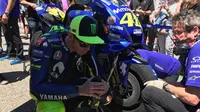 Pembalap Movistar Yamaha, Valentino Rossi. (Twitter/Yamaha MotoGP)
