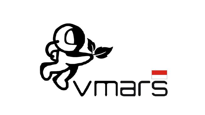 Logo VMARS, simulasi analog Mars yang diinisiasi Venzha Christ, pegiat space art dari Yogyakarta.