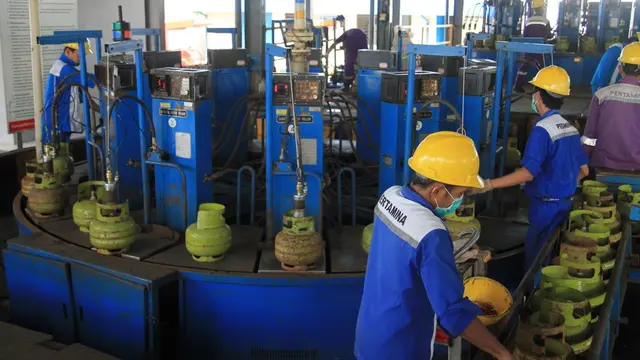 Proses Pengisian Tabung Gas LPG 3 kg