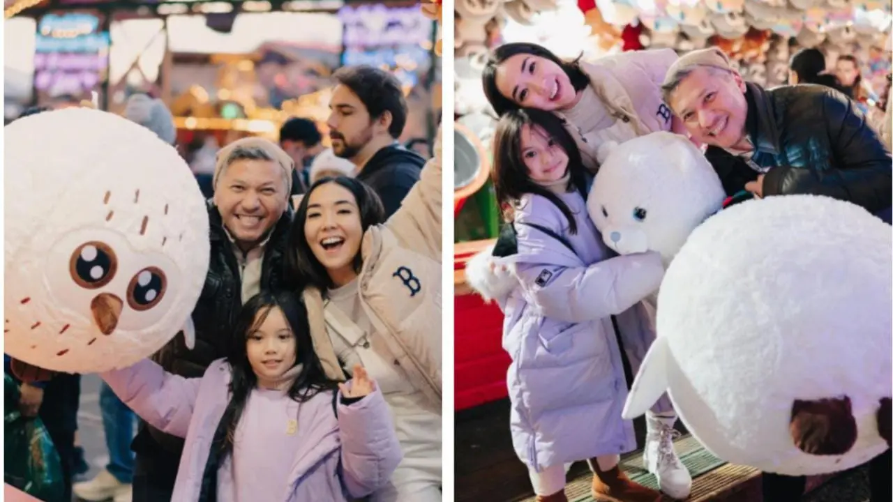 Kebersamaan Gading, Gempi dan Gisel saat kunjungi Winter Wonderland di London