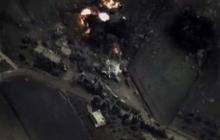 Pandangan udara serangan pertama Rusia di markas ISIS