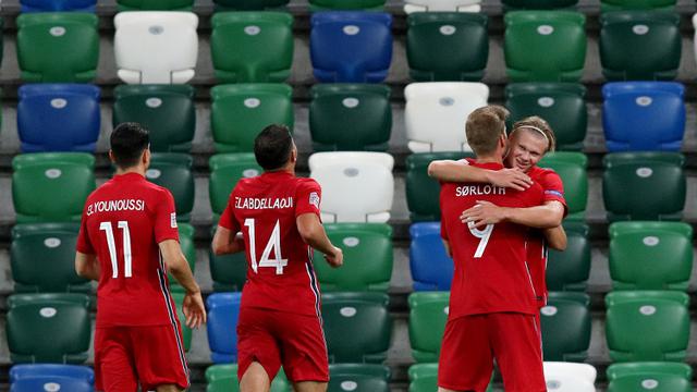 Erling Haaland Tampil Agresif, Norwegia Pesta Gol di UEFA Nations League