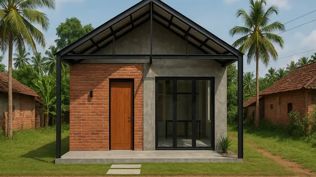 Desain Rumah Sederhana tapi Terlihat Mewah 2 Kamar di Kampung
