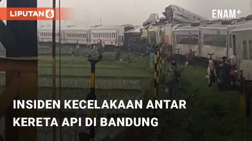 VIDEO: Insiden Kecelakaan Antar Kereta Api di Bandung, Jawa Barat