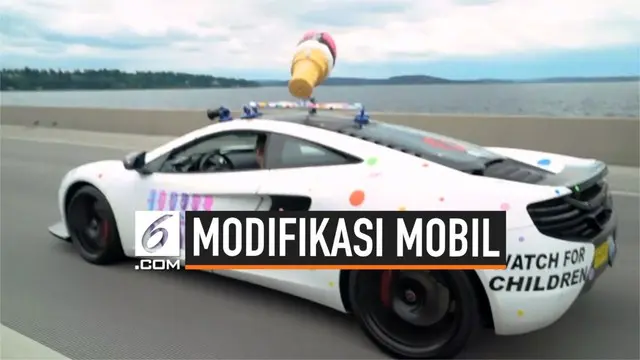 Seorang pria berusia 24 tahun memodifikasi supercar miliknya menjadi mobil es krim. Ia juga membagikan 2.000 es krim gratis kepada warga yang tinggal di Seattle, Washington.