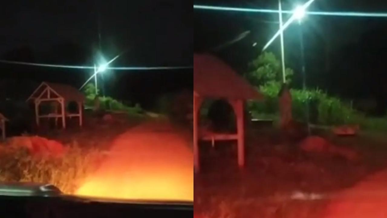 Sosok putih mematung di pinggir jalan (Instagram/@terangmedia)