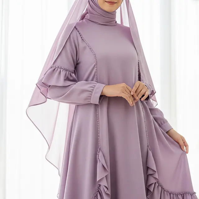 Model Gamis Terbaru Bahan Katun