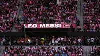 Inter Miami memberikan penghormatan untuk pemainnya Lionel Messi dengan menamai salah satu sisi tribune mereka dengan nama sang pemain. (AP Photo/Lynne Sladky)