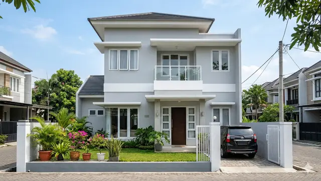 Gambar Rumah Minimalis Cat Abu-Abu (Foto: Gemini AI)