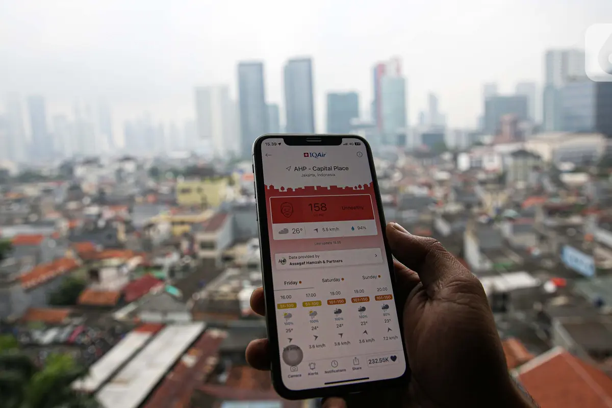 Jakarta Juara Dunia Polusi Udara saat Diguyur Hujan Lebat