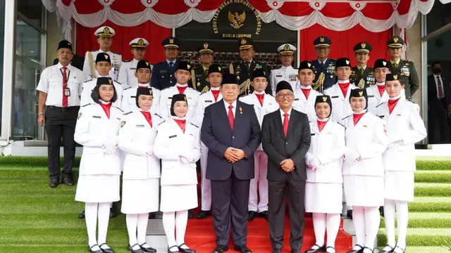 Upacara Bendera Hari Ulang Tahun Kemerdekaan RI ke-77di KBRI Kuala Lumpur dihadiri oleh Presiden ke-6 RI Susilo Bambang Yudhoyono (SBY). (Dok KBRI Kuala Lumpur)
