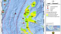 Peta kawasan rawan bencana gempa bumi barat laut Jailolo, Kabupaten Halmahera Selatan, Maluku Utara. (sumber gambar: PVMBG Badan Geologi)