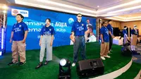Jersey pemain ke-12, hasil kolaborasi Aqua dengan PSSI untuk memberikan semangat kepada masyarakat Indonesia yang telah setia mendukung perjuangan tim Merah Putih. (Istimewa)