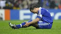Kegagalan Penalti John Terry pada Final Liga Champions 2008 membuat Chelsea gagal menjuarai kompetisi tersebut. (AFP/Frank Fife)