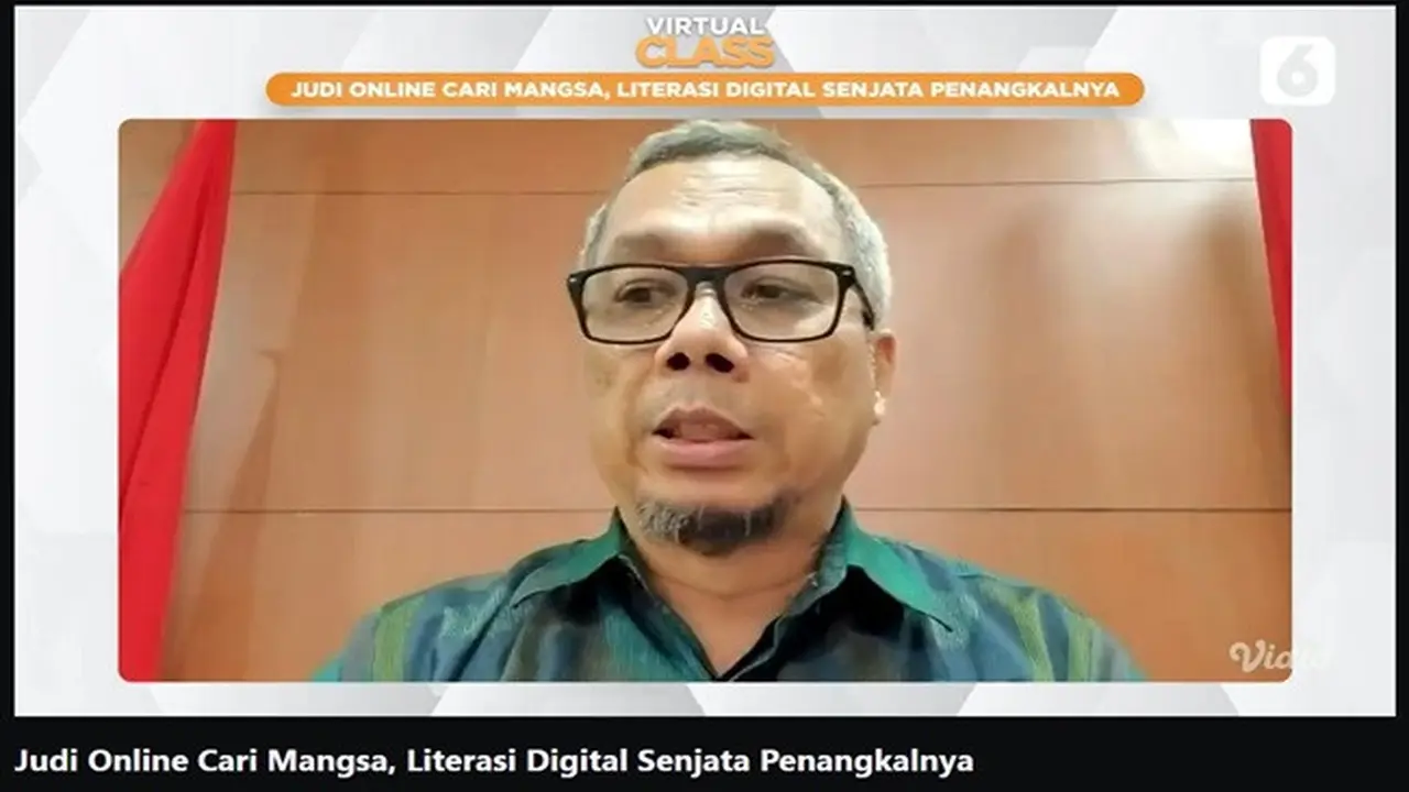 Dirjen Informasi dan Komunikasi Publik Kominfo, Usman Kansong Saat Menjadi Narasumber dalam Acara Virtual Class Liputan6.com Bertajuk "Judi Online cari Mangsa, Literasi Digital Senjata Penangkalnya".