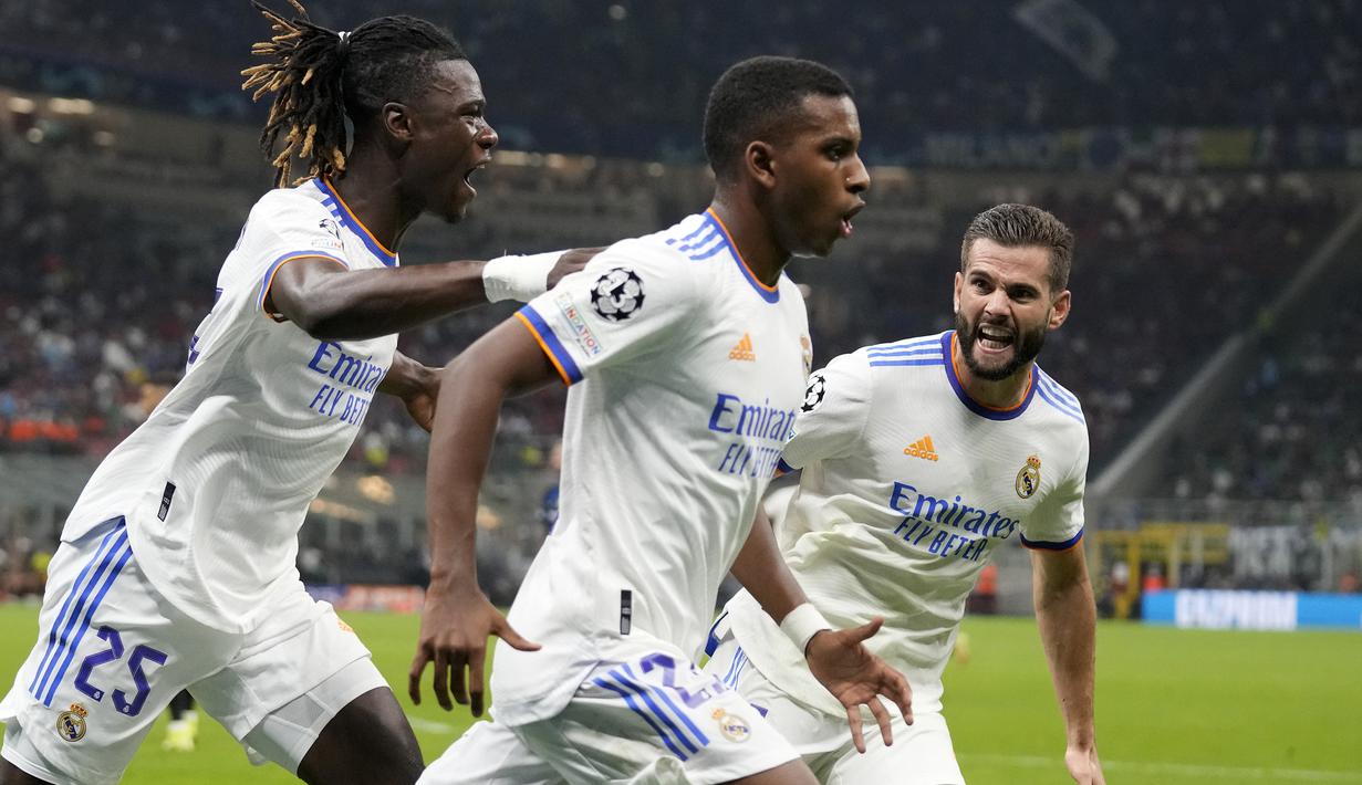 Skor 1-0 pun bertahan hingga laga usai. Real Madrid berada di posisi kedua klasemen sementara Grup A di bawah FC Sheriff yang sama-sama mengoleksi 3 poin, namun unggul selisih gol dibanding Los Blancos. (Foto: AP/Antonio Calanni)