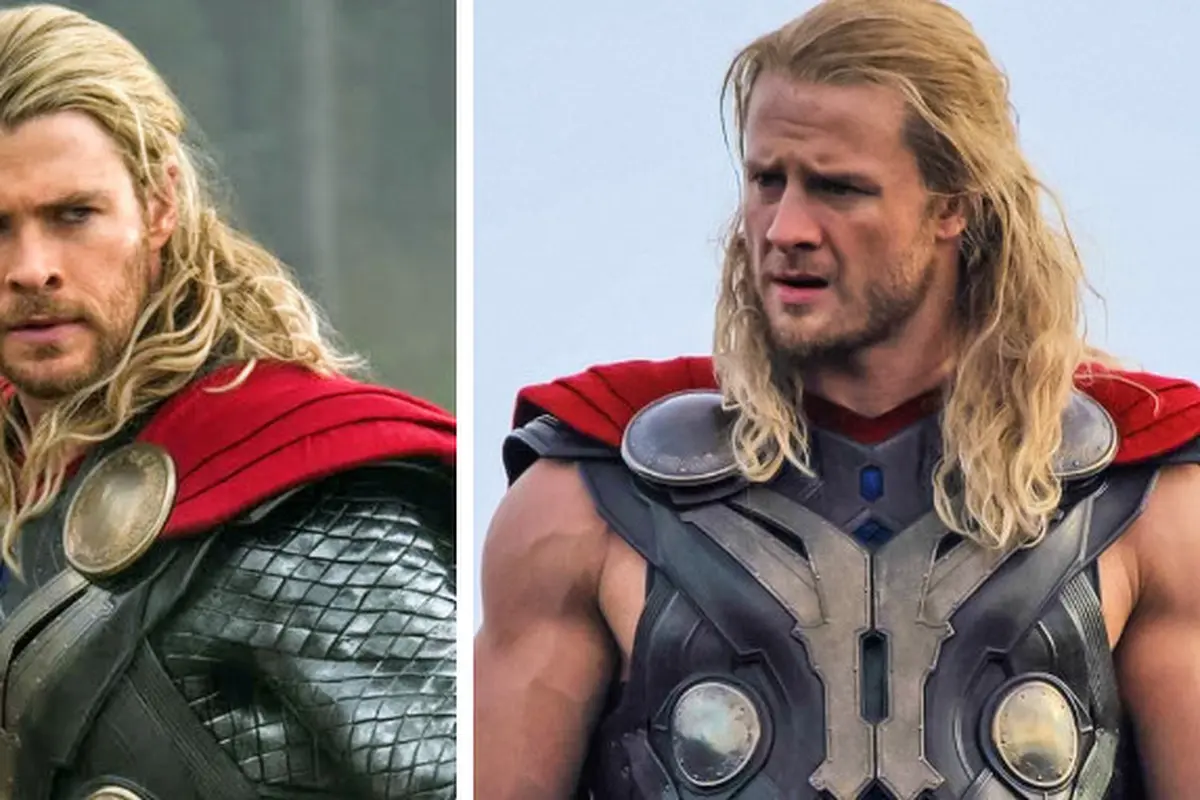 potret pemeran utama dengan stunt man  (Foto: Thor / Paramount Pictures & BobbyHanton / twitter)