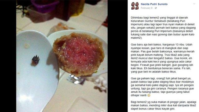 Geger, Netizen Unggah Pengalamannya Makan Bakso Tikus!