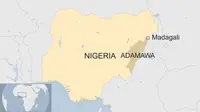 Lokasi ledakan bom bunuh diri di Nigeria. (BBC)