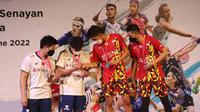 Gelar yang diraih Fajar/Rian merupakan yang pertama di ajang Indonesia Masters yang telah memasuki edisi ke-12. (Bola.com/Ikhwan Yanuar)