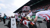 Pembalap Indonesia di Moto2 2025, Mario Suryo Aji. (Idemitsu Honda Team Asia)