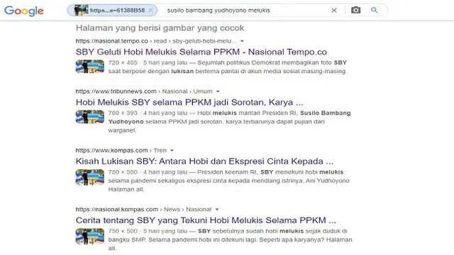 Gambar Tangkapan Layar Penelusuran Foto Menggunakan Situs Google Images.