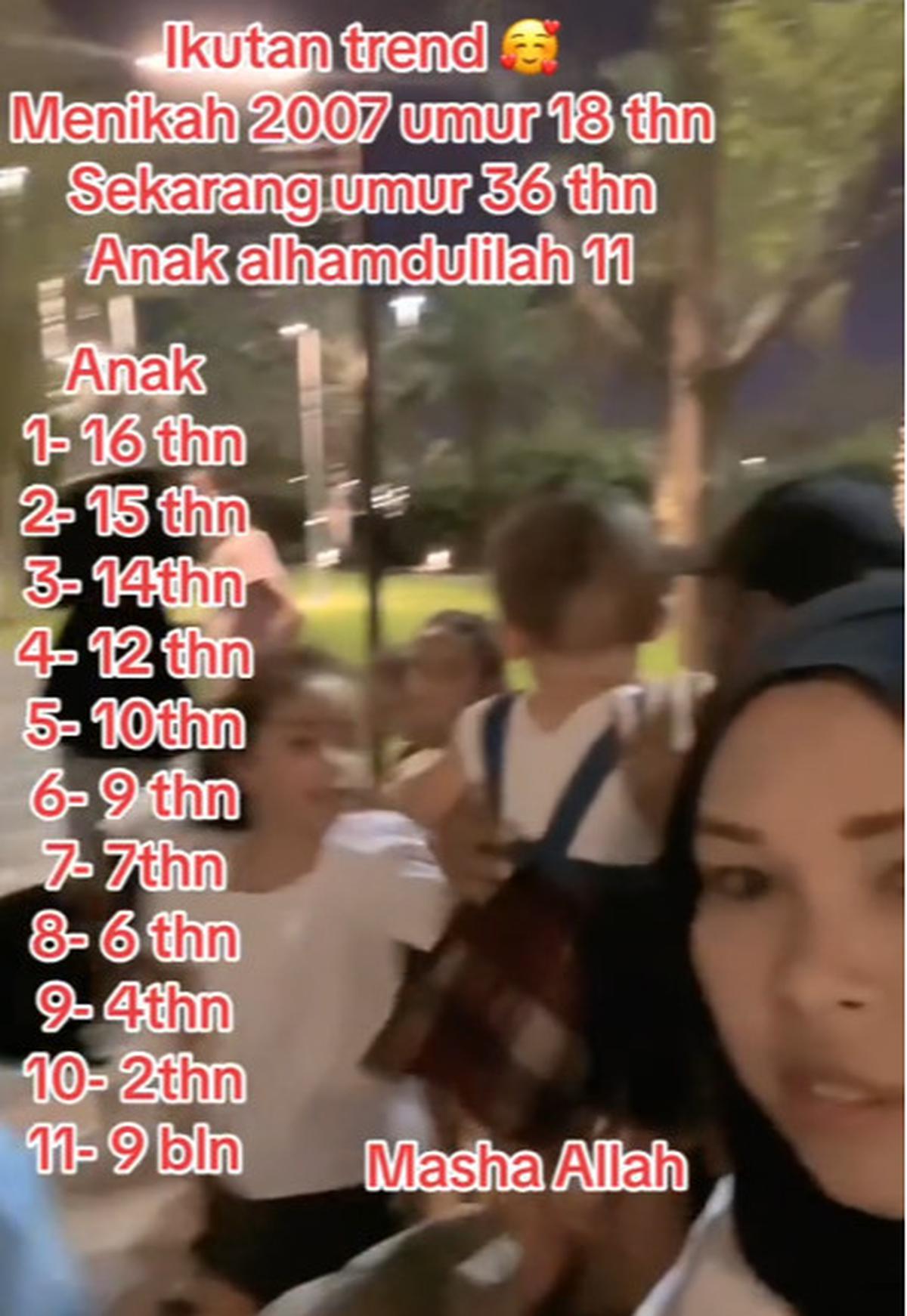 Viral Wanita dengan Memiliki 11 Anak di Usia 36 Tahun, Anak Pertama Sudah Berusia 16 Tahun