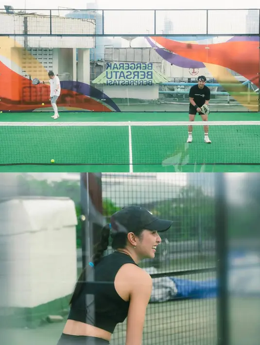 Raket padel berwarna biru-putih dari merek Siux turut menjadi aksesori fungsional sekaligus gaya yang melengkapi total look Mikha di lapangan. Dalam caption unggahannya, Mikha bercanda bahwa dirinya sudah terlalu sering "selingkuh dari bulu tangkis," menandakan bahwa olahraga padel ini tengah menjadi favorit barunya. [@miktambayong].