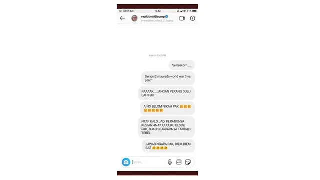 DM Kocak Netizen Indonesia Ke Donald Trump Ini Bikin Tepuk Jidat