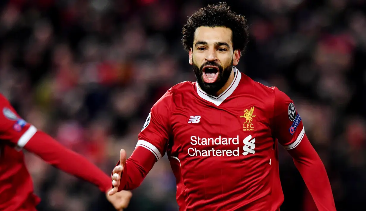 5. Mohamed Salah (Liverpool) - 17 Gol (3 Penalti). (AFP/Anthony Devlin)