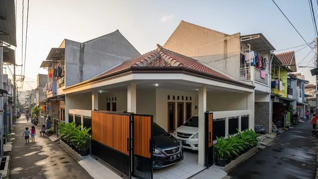 Inspirasi Carport untuk Rumah Hook di Perkampungan