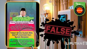 Tangkapan layar klaim Presiden Prabowo gratiskan listrik 3 bulan untuk daya 450 VA hingga 2.200 VA mulai 20 Desember 2025.