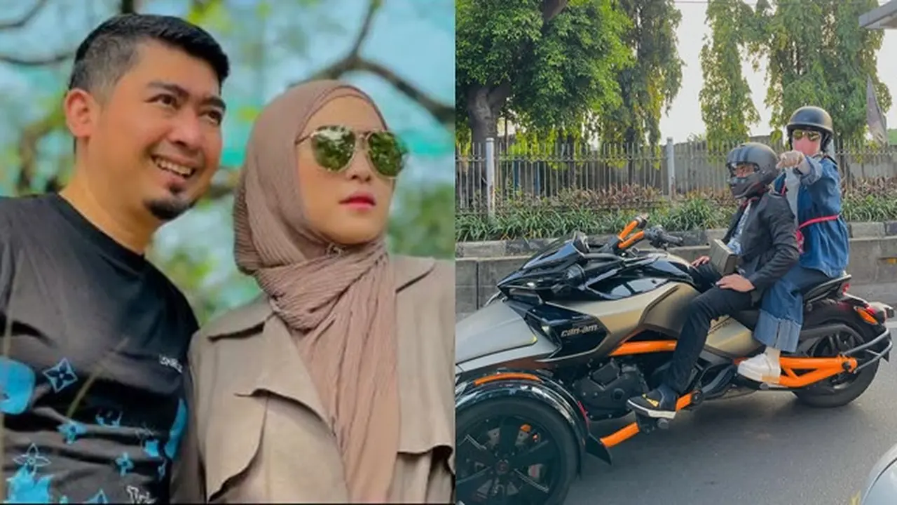 6 Momen Mesra Ustaz Solmed Motoran Bareng April Jasmine, Dukung Hobi Suami