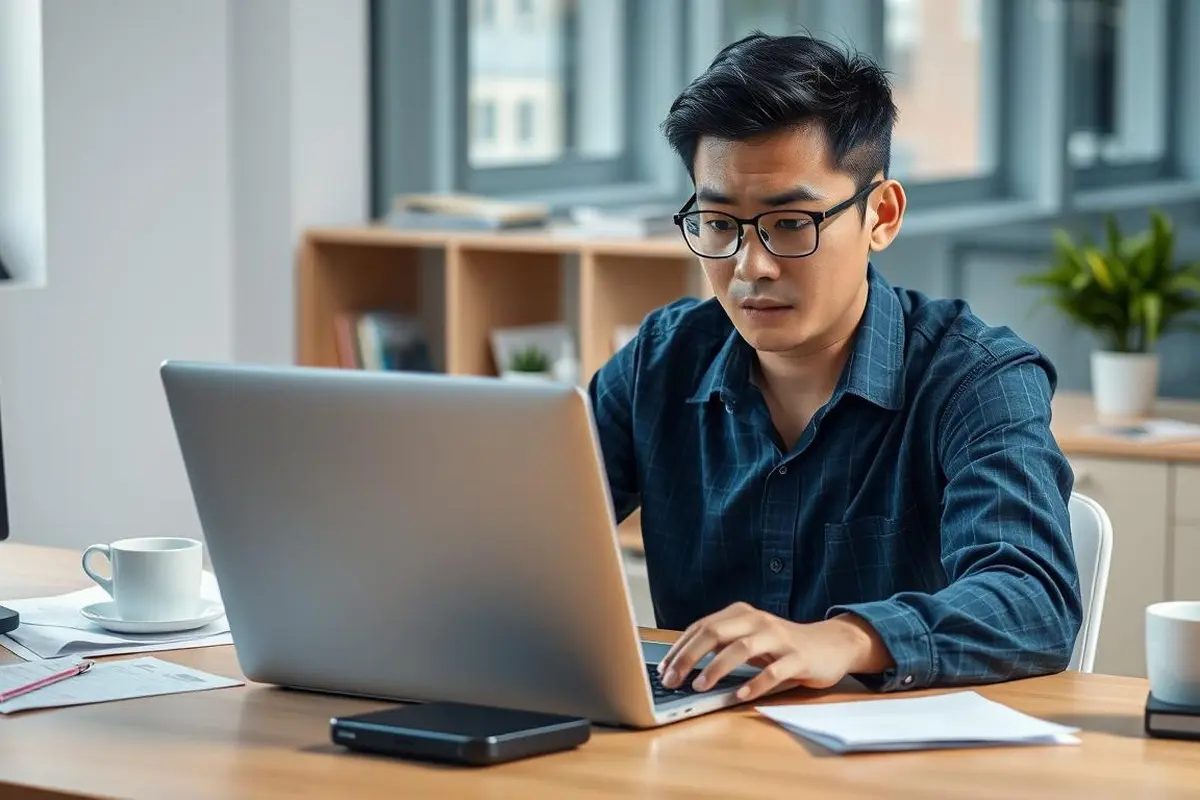 Ilustrasi laptop lemot (Foto: AI)