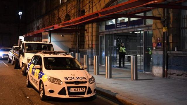 Stasiun Kereta Api Manchester dijaga ketat polisi. (AFP)