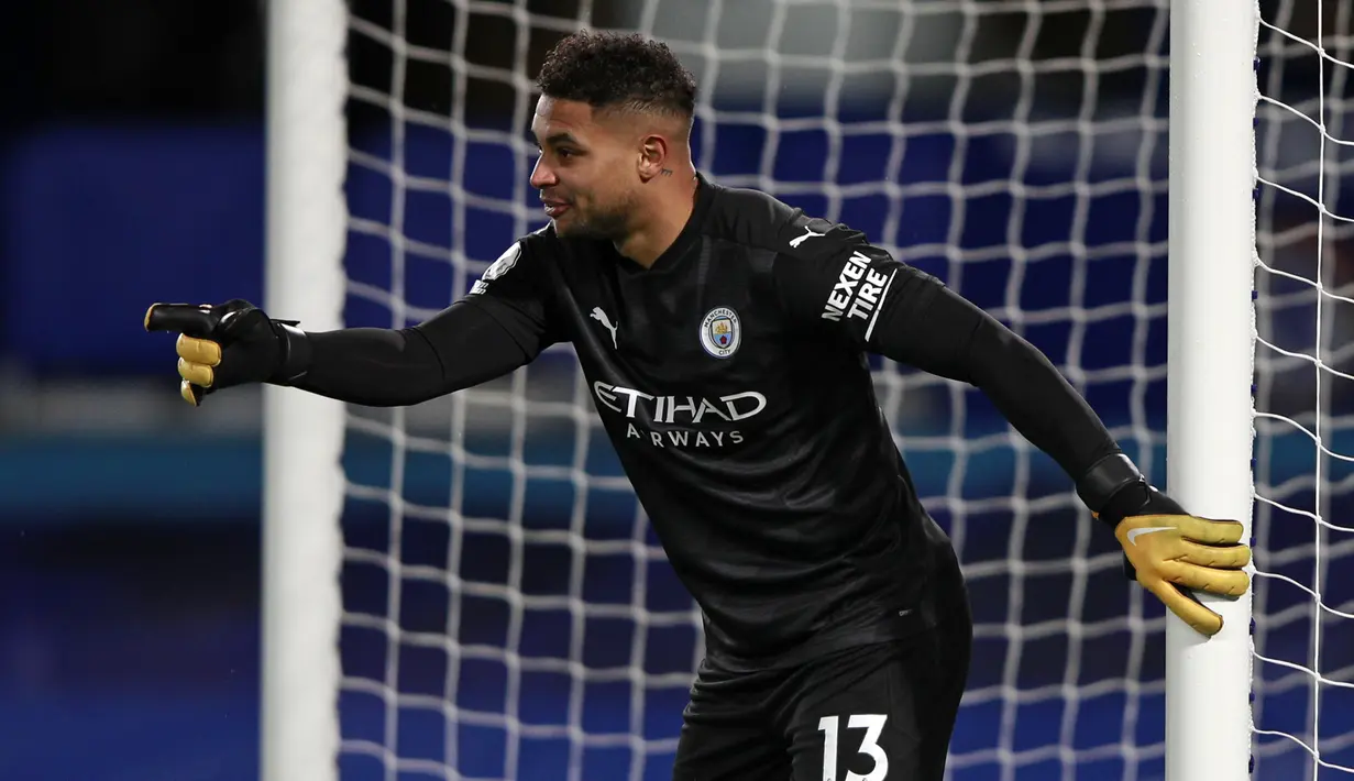 2. Zack Steffen (Manchester City). Kiper USA ini dikontrak Manchester City pada awal musim 2019/2020 dan langsung dipinjamkan ke Fortuna Dusseldorf. Pada awal musim ini dipulangkan ke Etihad Stadium untuk menggantikan posisi Claudio Bravo sebagai kiper kedua. (AFP/Ian Walton/Pool)