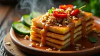 Resep Tahu Susun Telur dengan Bumbu Kacang yang Gurih