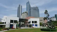 Suasana ruang terbuka hijau, One Satrio yang merupakan proyek PT. Jakarta Setiabudi Internasional di sela Soft Launching Green Lifestyle Retail di Jakarta (12/12/2022). (Liputan6.com/HO)