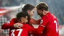 Kemenangan Twente akhirnya datang juga. Kali ini dari sontekan penalti Ricky van Wolfsinkel menit ke-95. Hasil ini membuat FC Twente bisa menjaga kans lolos ke 16 besar. Leg kedua gantian digelar di Aspmyra Stadion, markas Bodo/Glimt di Norwegia, 21 Februari mendatang. (AFP/Vincent Jannink)