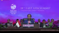 Presiden Jokowi dalam KTT ke-18 Asia Timur, rangkaian pertemuan KTT ke-43 ASEAN di JCC, Kamis (7/9/2023), (Tangkapan Layar Youtube Setpres RI)