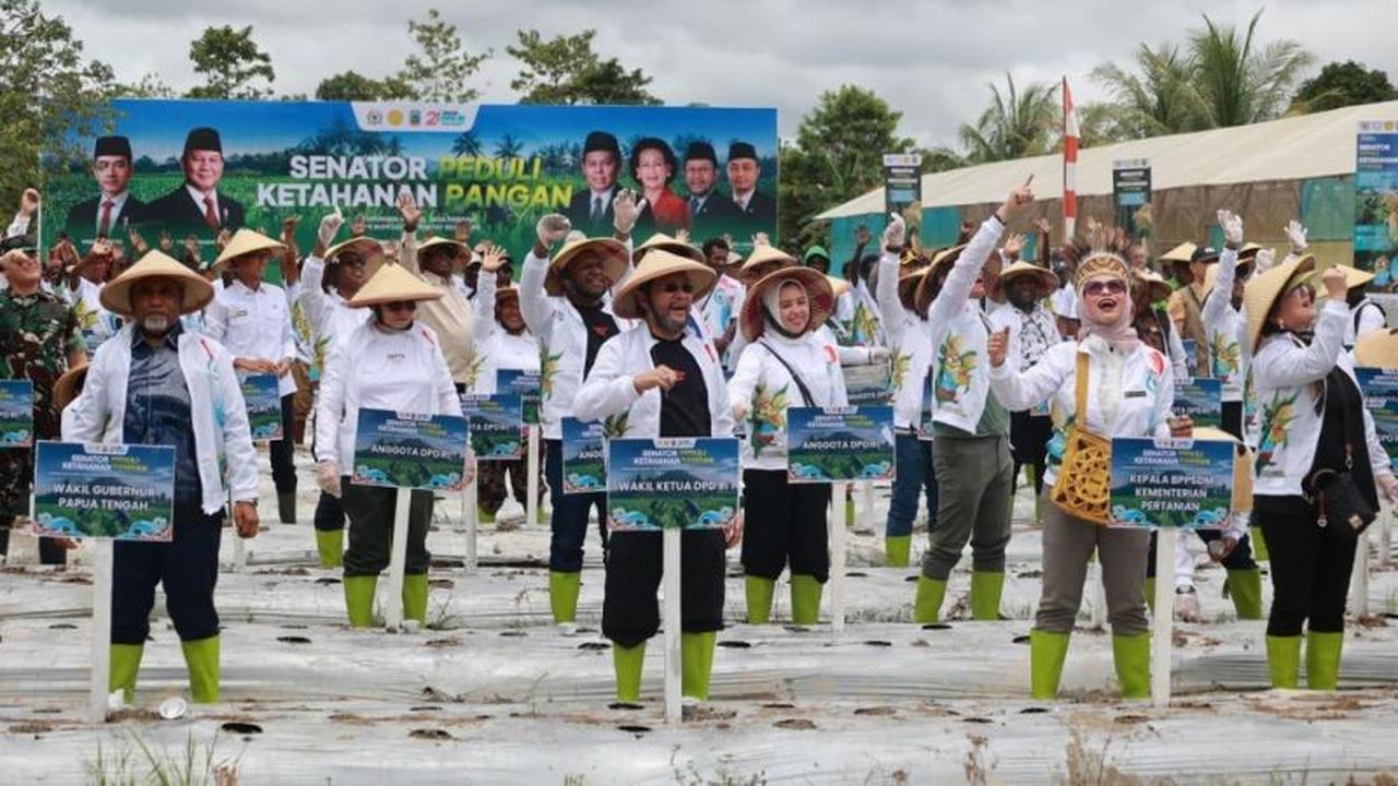 Dentuman Tifa Tandai Peluncuran Program Ketahanan Pangan DPD RI di Papua Tengah: Langkah Strategis Wujudkan Indonesia Emas 2045
