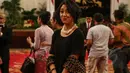 Sherina Munaf saat mengahadiri pelantikan ayahnya di Istana Negara, Jakarta, Senin (26/1/2015). (Liputan6.com/Faizal Fanani)