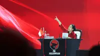 Ketua Umum Partai Demokrasi Indonesia Perjuangan (Ketum PDIP) Megawati Soekarnoputri menyampaikan pidato politik pada penutupan Rapat Kerja Nasional atau Rakernas V PDIP di Ancol, Jakarta Utara, Minggu (26/5/2024). (Tim Media PDIP)