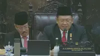 Ketua MPR RI Bambang Soesatyo (Bamsoet) saat sidang tahunan MPR 2023 di Gedung DPR/MPR Jakarta. (Dok ParlemenTV)