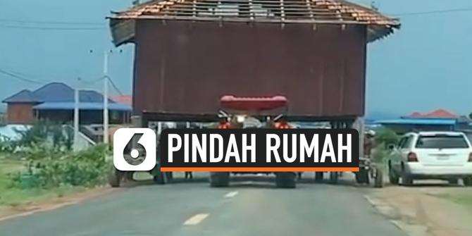 VIDEO: Diangkut Pakai Traktor, Proses Pindah Rumah Ala Warga Kamboja
