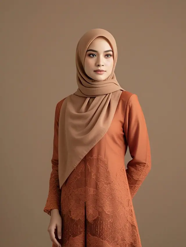 Padu Padan Gamis Brokat Terracota & Gaya Hijab 2025